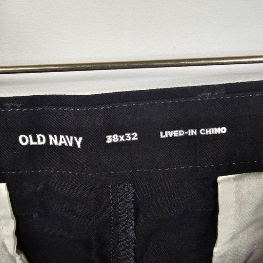 Old Navy Lived In Chino Pant Sz 38x32 Slim Black Cotton Business Casual Office - Picture 8 of 10